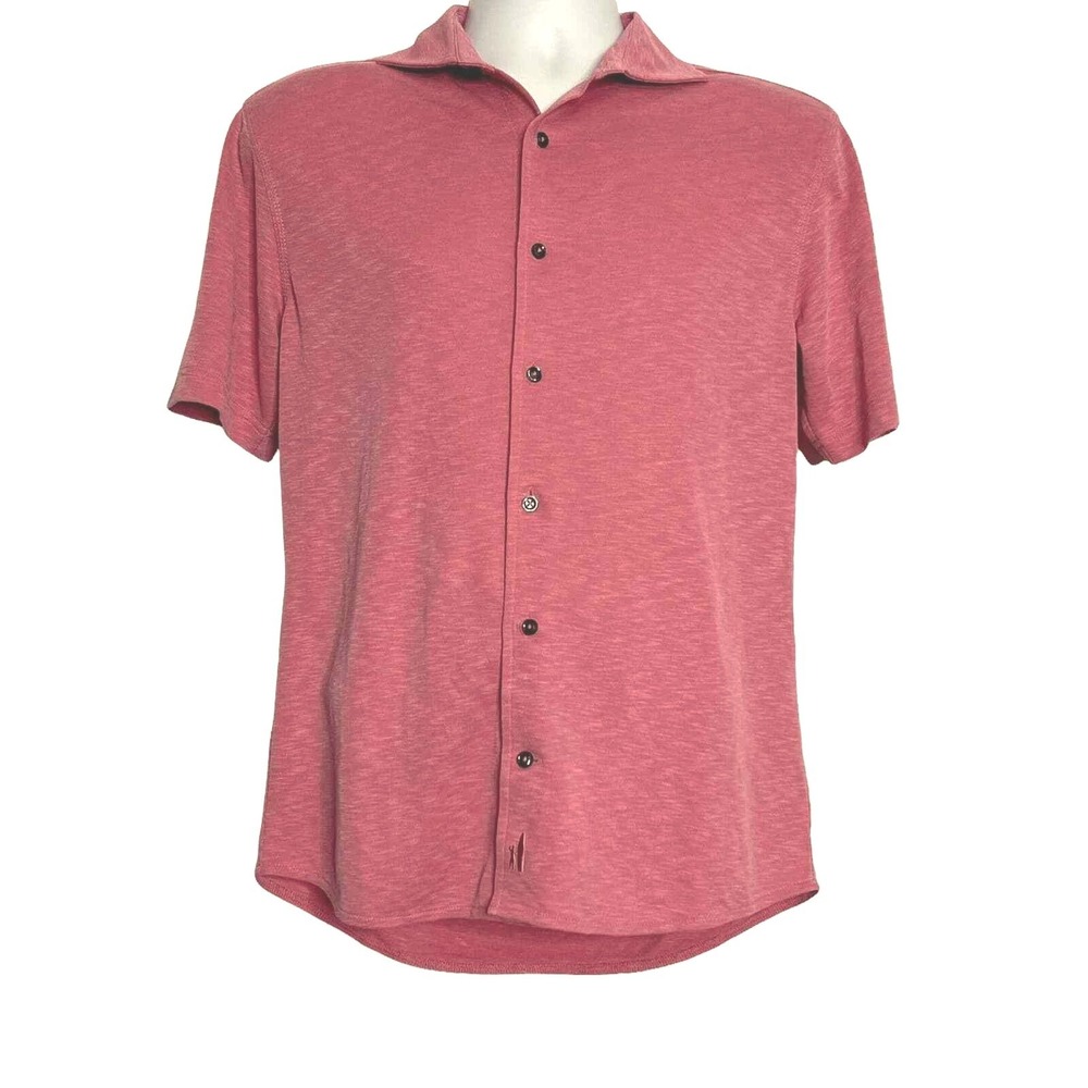 Johnnie-O Hangin Polo Shirt Small Short Sleeve Slub Modal Blend Golf Red Pink